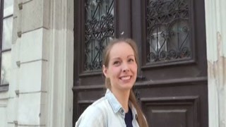 Petite German student casted on street