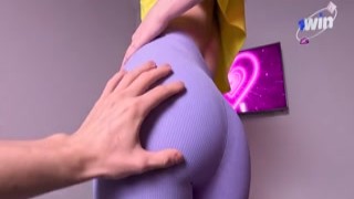 Bad Hot Lady - These purple leggings look great on this