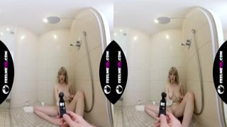 Vr180 video with busty teengirl Limona naked in the shower